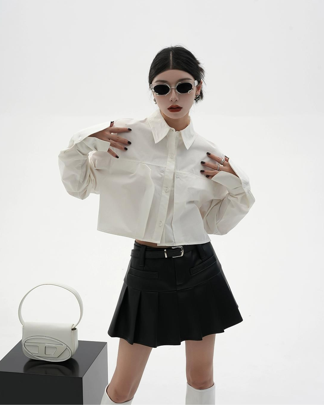 Mode Leather Mini Skirt SRS0114