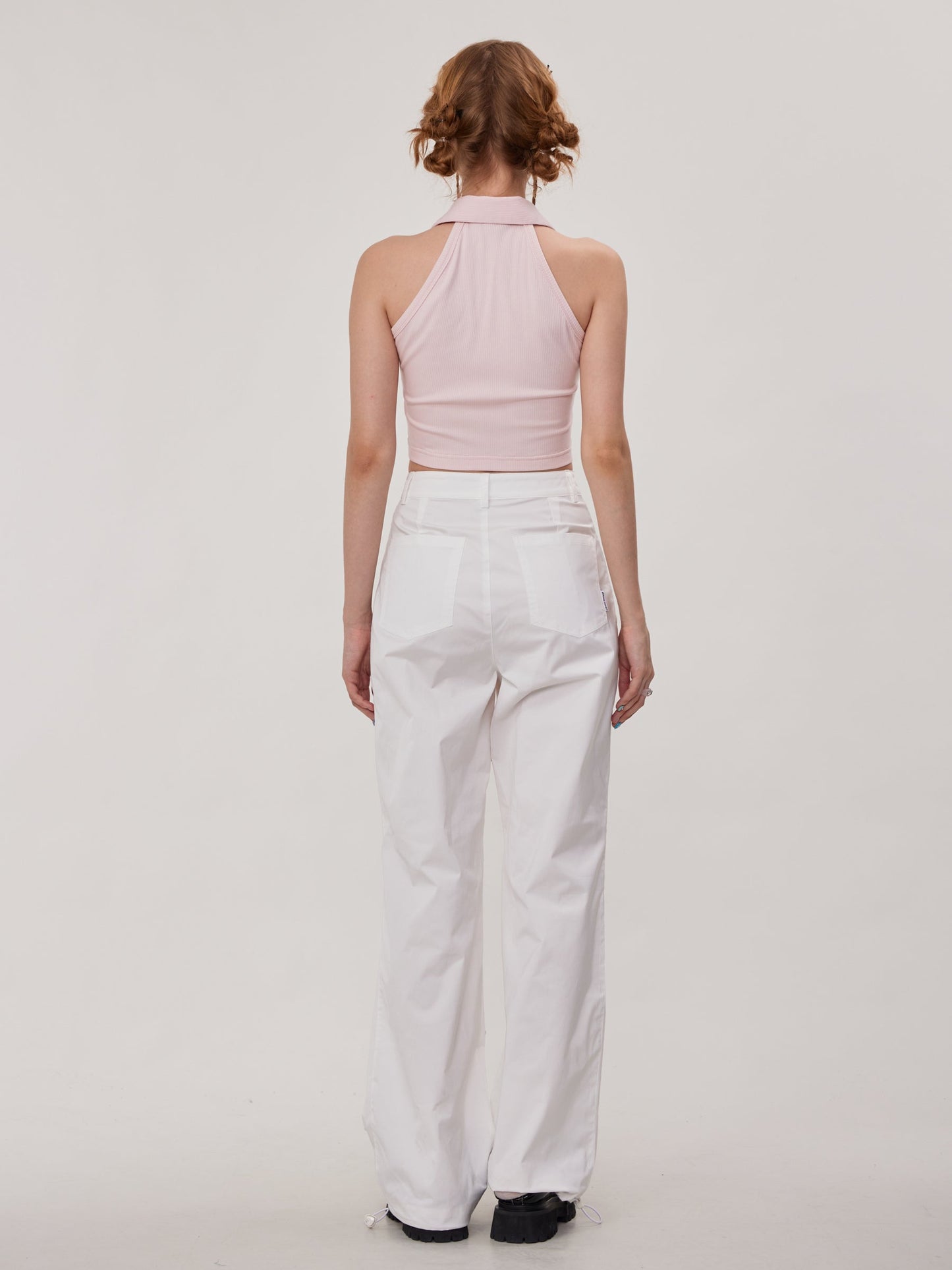 Diamond Halter Neck Zip Shirt ZZF0265