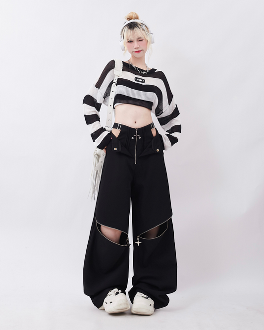 Low Waist Zipper Casual Pants RHP0003