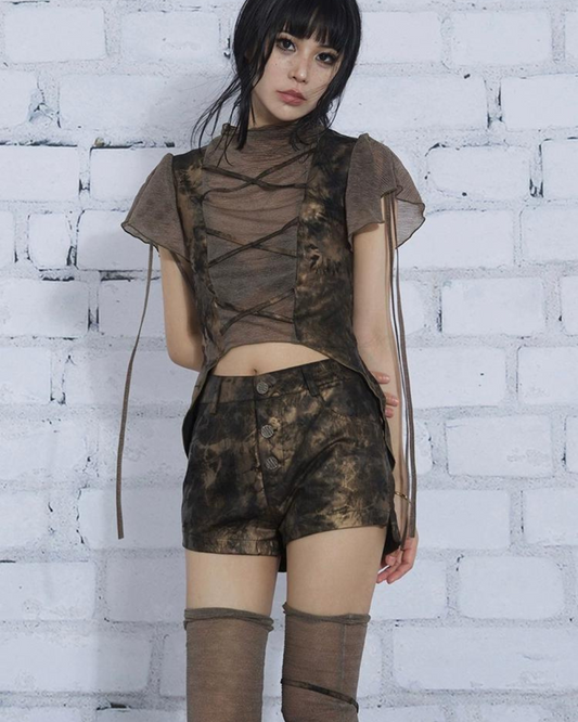 Tie Dye High Waist Pants & Leg Warmers ADW0007